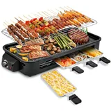 2-in-1 Electric Indoor Grill, 16 x 9 in plate, Black